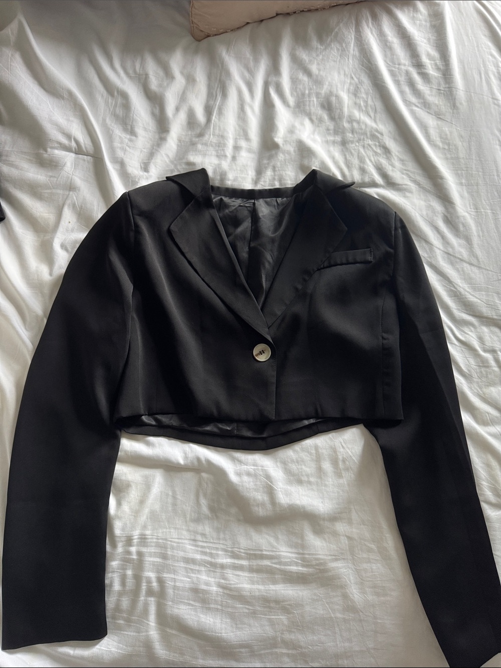 Cropped Black Women's Blazer Jacket